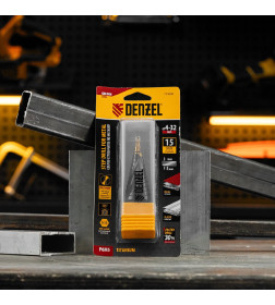 Сверло ступенчатое 4-6-8-10-12-14-16-18-20-22-24-26-28-30-32 мм Р6М5 6-гр. хвостовик Denzel