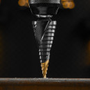 Сверло ступенчатое 4-6-8-10-12-14-16-18-20-22-24-26-28-30-32 мм Р6М5 6-гр. хвостовик Denzel (723606) 