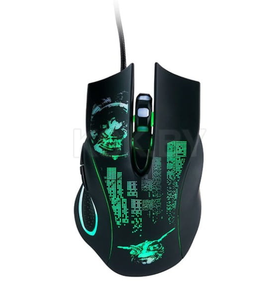 Мышь проводная Qumo  Gremlin M37, проводная, оптическая, 6 кноп., подсв. 4 цв., 1200/1600/2400/3200 dpi, программируемая (Q23459) 