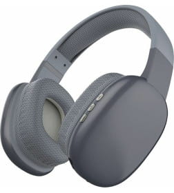 Гарнитура QUMO Sense ВТ 0080 (grey), MicroSD, AUX, накладная, Bluetooth 5.0, 360 мА-ч, до 10 часов работы, пластик+экокожа.