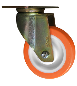 Поворотная колесная опора, большегрузная,полиуретан, обод-нейлон Ronel RN01 NPU 80