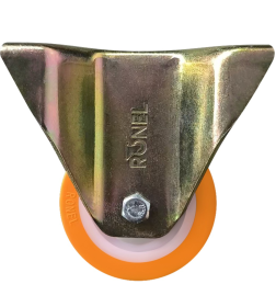 Неповоротная колесная опора, большегрузная, полиуретан, обод-нейлон Ronel RN02 NPU 80 