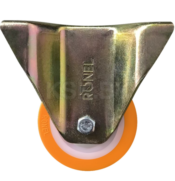 Неповоротная колесная опора, большегрузная, полиуретан, обод-нейлон Ronel RN02 NPU 80  (RN02 NPU 80) 