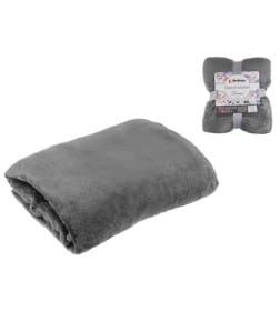Покрывало флисовое 200x220 см.,серое, серия Dream, PERFECTO LINEA