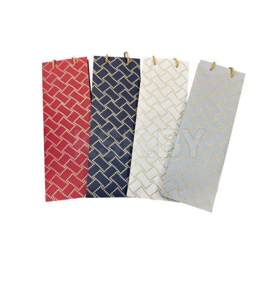 Пакет подарочный для вина 12*35*9 см микс