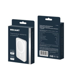 Внешний аккумулятор Power Bank 5000 mAh, MagSafe, белое REXANT