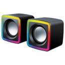 Колонки 2.0 Qumo GLOW AS014, 10 ВТ, объемное звучание, RGB подсветка, USB+Jack 3,5мм (Q52649) 