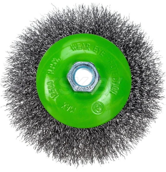 Щетка для УШМ 125мм. М14 Тарелка витая проволока 0,3мм. Сибртех (746167) 