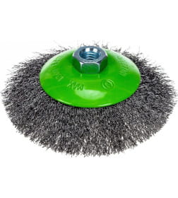 Щетка для УШМ 125мм. М14 Тарелка витая проволока 0,3мм. Сибртех