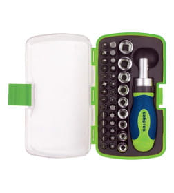 Отвертка реверсивная + биты 41 пред. PH+PZ+SL+H+T CrV 2к рукоятка Сибртех