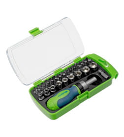 Отвертка реверсивная + биты 41 пред. PH+PZ+SL+H+T CrV 2к рукоятка Сибртех