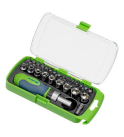 Отвертка реверсивная + биты 41 пред. PH+PZ+SL+H+T CrV 2к рукоятка Сибртех