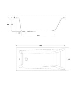 Ванна акриловая 150х70 см  CERSANIT  LORENA  (без ног) УЦЕНКА