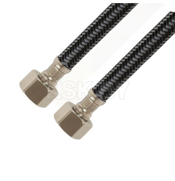 Гибкая подводка для воды Mateu BLACK&GREY в нейлоновой оплетке Г/Г 1200 (13539) 