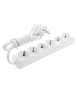 Удлинитель 6 розетки 3м c/з белый BR-1556-315 Borsan