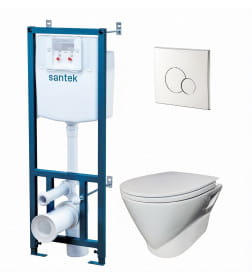 Комплект инсталляции с унитазом Santek ПЭК "СКАЙ RIM" кнопка хром 1WH501870