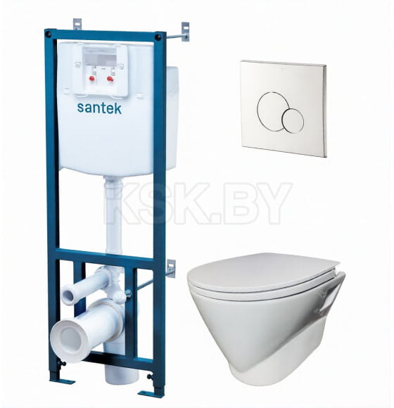 Комплект инсталляции с унитазом Santek ПЭК "СКАЙ RIM" кнопка хром 1WH501870 (1WH501870) 