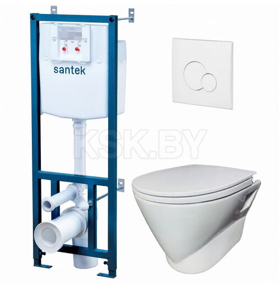 Комплект инсталляции с унитазом Santek ПЭК "СКАЙ RIM" кнопка белая 1WH501869 (1WH501869) 