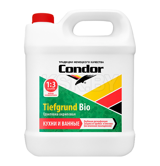 Грунт Condor Tiefgrund Bio антиплесневый (концентрат 1:3), 2 л (2 кг)