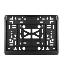 Рамка для номера пластм с защелкой черная без надписи SKYWAY