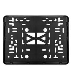 Рамка для номера пластм с защелкой черная без надписи SKYWAY