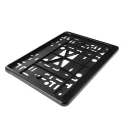 Рамка для номера пластм с защелкой черная без надписи SKYWAY