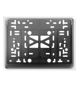 Рамка для номера пластм с защелкой черная без надписи SKYWAY