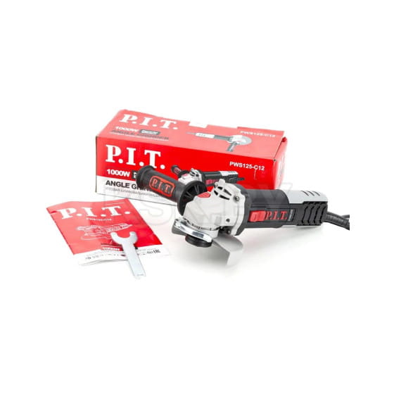 Углошлифмашина P.I.T., 1000Вт, 125мм, 3500-11000, М14, компаунд, подшипник (PWS125-C12) 