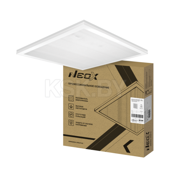 Панель светодиодная универсальная ДВО-02 3665-МИКРОПРИЗМА 36Вт 6500K IP40 595x595х17мм NEOX (4690612066219) 