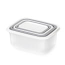 Набор емкостей для СВЧ "Матрешка" (0,2л; 0,4л; 0,7л; 1,2л; 1,9л) (бело-серый) М9173 (М9173) 