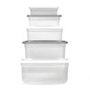 Набор емкостей для СВЧ "Матрешка" (0,2л; 0,4л; 0,7л; 1,2л; 1,9л) (бело-серый) М9173 (М9173) 