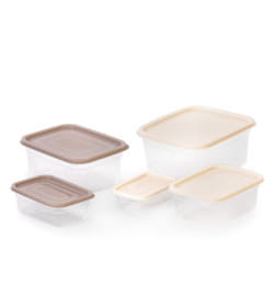 Набор емкостей для СВЧ "Матрешка" (0,2л; 0,4л; 0,7л; 1,2л; 1,9л) (какао-бежевый) М9174