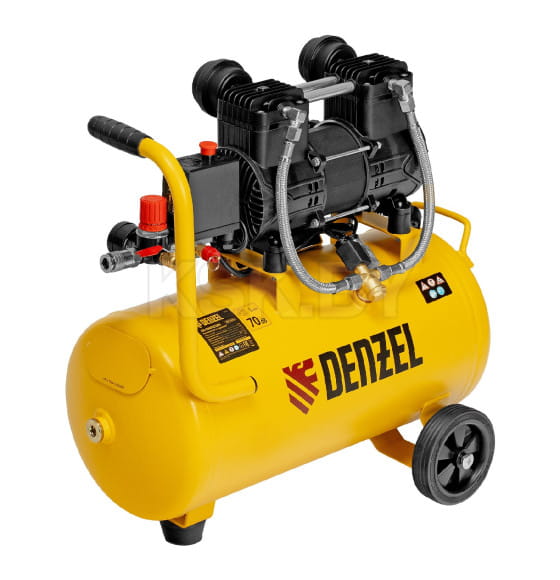 Компрессор безмасл. малошумный DLP-950/24 950Вт24 л 2850 об/мин 170 л/мин Denzel (58142) 