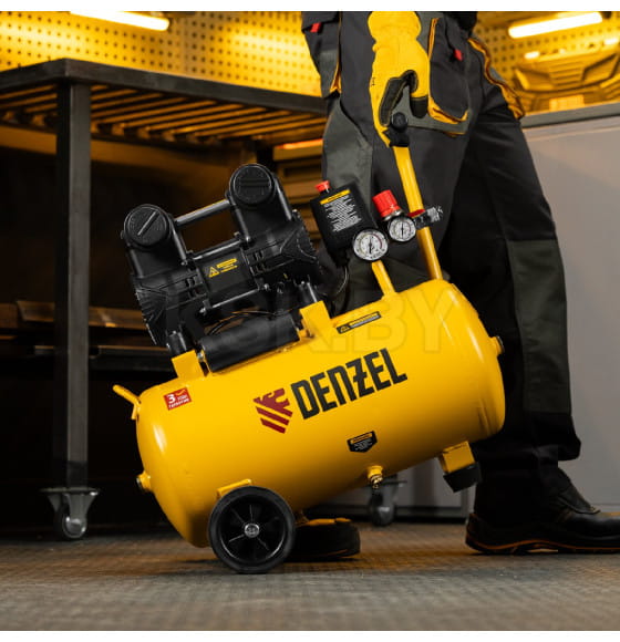 Компрессор безмасл. малошумный DLP-950/24 950Вт24 л 2850 об/мин 170 л/мин Denzel (58142) 