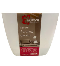 Горшок для цветов Vienna Orchid 1,5 л квадратный (белый жемчуг) InGreen ING680310038