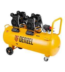 Компрессор безмасл. малошумный DLP-3000/100 3 кВт 2х15 кВт100 л 2850 об/мин500 л/мин Denzel