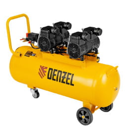 Компрессор безмасл. малошумный DLP-3000/100 3 кВт 2х15 кВт100 л 2850 об/мин500 л/мин Denzel