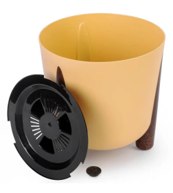 Кашпо на ножках "Жардин" 9,0 л (с дренажной вставкой) (горчичный) М9126
