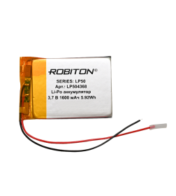 Аккумулятор ROBITON LP504368 3.7В 1600мАч PK1