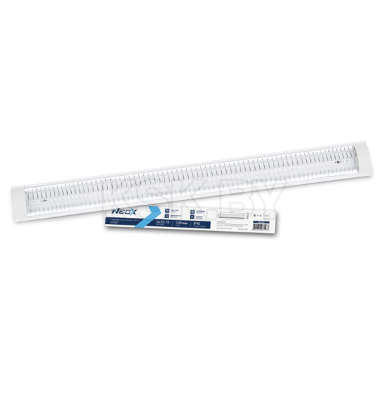 Светильник под светодиодную лампу SPO-405R 2xLED-Т8-1200 с решеткой G13 1200мм IP40 NEOX (4690612061177) 