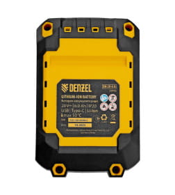 Батарея аккумуляторная BH-20-6.0, Li-Ion, USB, 20 В, 6,0 Ач Denzel