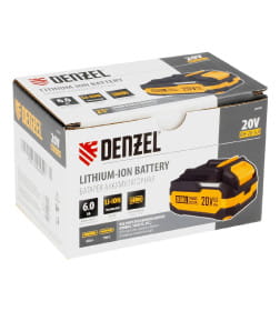 Батарея аккумуляторная BH-20-6.0, Li-Ion, USB, 20 В, 6,0 Ач Denzel