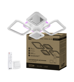 Светильник светодиодный ELEGANT SPACE-120RGB-WH-BG 120Вт 230В 3000-6500K 8400Лм 530х530х125мм пульт ДУ белый IN HOME