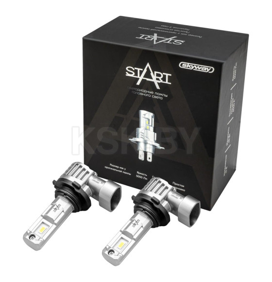 Автолампа диод HB4 (9006) P22d  12V  40W 5000Лм SKYWAY компакт START 6000К 2шт (S08201625) 