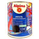 Грунт-эмаль алкидная Alpina Эмаль быстросохнущая по ржавчине шелковисто-матовая,  RAL 9005, 750 мл/0,9 кг (948104223) 