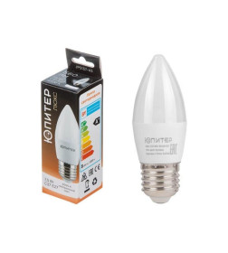 Лампа светодиод. свеча E27 7,5W 220в. 4000K C37 ЮПИТЕР ЛЮКС