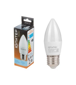 Лампа светодиод. свеча E27 7,5W 220в. 5000K C37 ЮПИТЕР ЛЮКС