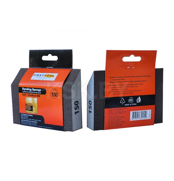 Шлифгубка абразивная комбинированная Р 150 100х70х25мм FIRSTTOOL (F060194) 