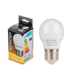 Лампа светодиод. E27 6W 220в. 3000K G45 ЮПИТЕР ЛЮКС