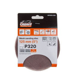 Шлифлист 125мм круг Р320 сетка, самосцепл. 5шт. GEPARD 